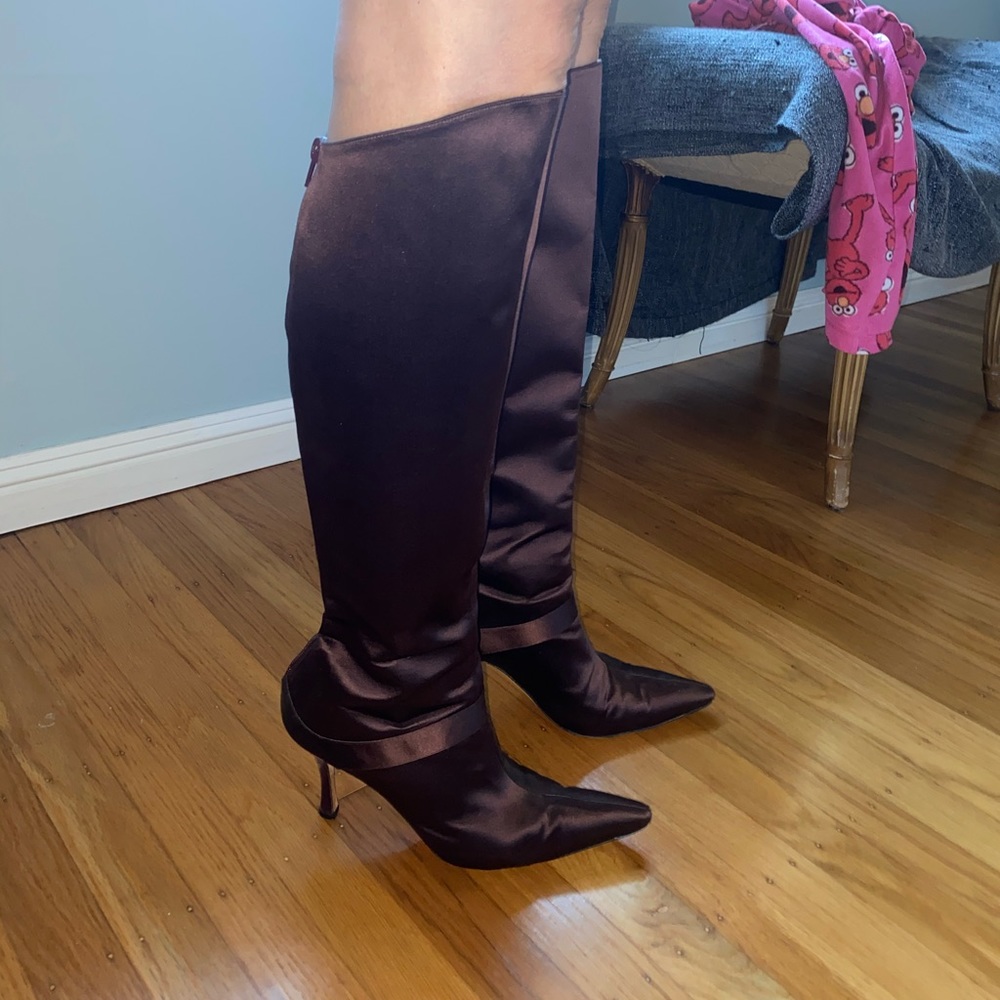 Wine colored Manolo Blahnik boots